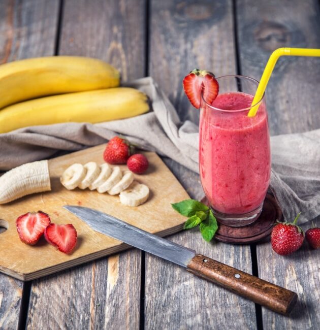 smoothie fraise banane cru et vegan