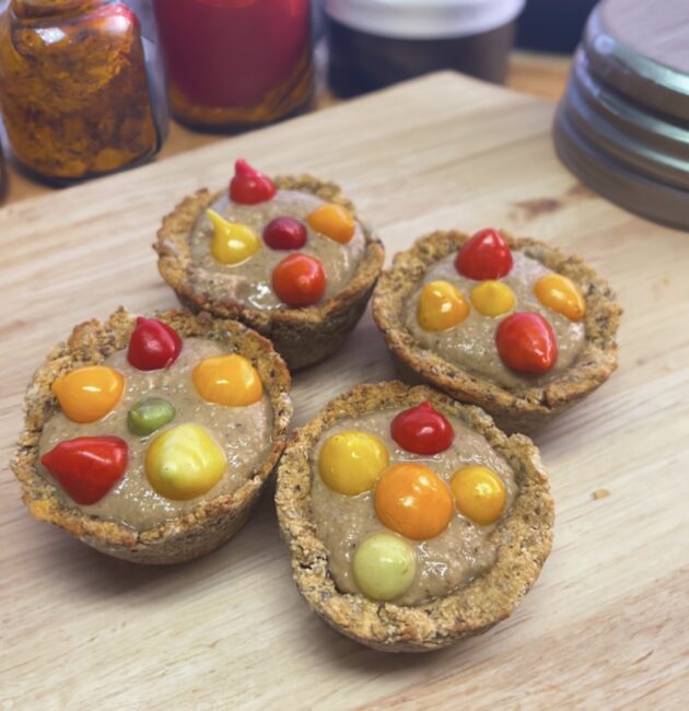 Tartelettes crues au poivron (salé)